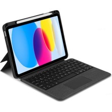 CetKing Ipad (A16) 11inç 10.nesil 2022/2025 ile Uyumlu Mag Touchpad Blutooth Işıklı Standlı Klavyeli Kılıf