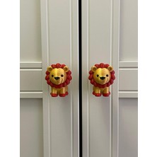 Dotta Design Modern Aslan Kulp Çocuk Odası Kulpları 5x5x5 cm Plastik Malzeme ile Tekli