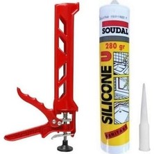 CetKing Amaçlı Soudal Şeffaf Silikon 280 ml ve Plastik Silikon Tabancası