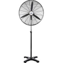 CetKing HEF-A750 210W 30 Inç Siyah Alüminyum 3 Kanatlı Sanayi Tipi Ayaklı Vantilatör
