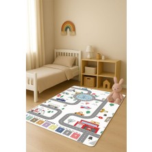 Dolce Mariee  Parlak Kadife Kumaş Dijital Baskı Dot Kaymaz Tabanlı Çocuk ve Genç Odası Halısı H0733