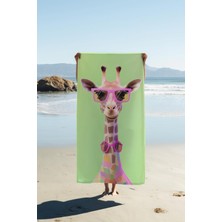 Dolce Mariee Dijital Baskı Plaj Deniz Havlusu Zürafa Desenli Peştamal HVL0133