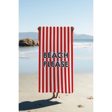 Dolce Mariee Dijital Baskı Plaj Deniz Havlusu Beach Please Desenli Peştamal HVL0200