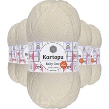Miray Life Kartopu Baby One Tüylenmeyen El Örgü İpi Yünü Kırık Beyaz 100 gr 250 m Anti-Pilling Özellikli