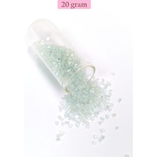 Kesme Cam Boncuk 2mm - 20 Gram - Şeffaf Beyaz -BNC320