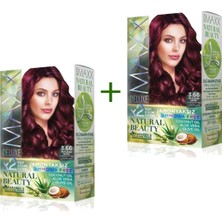 2 Paket Natural Beauty Amonyaksız Saç Boyası 3.66 Patlıcan Moru