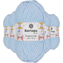 5 Adet Yumurcak Kadife El Örgü Ipi Bebe Mavi K523