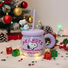 Miniso Snoopy Lisanslı Vintage Serisi Pipetli Dekoratif Seramik Kupa