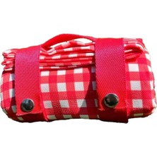 CetKing Badger Kırmızı Piti Kareli Artha Piknik Örtüsü 150X150 Cm, Dayanıklı Kamp Ekipmanları, Kamp Aksesuarları
