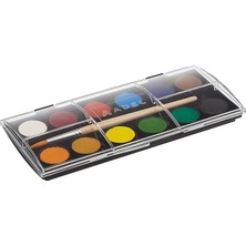 CetKing Suluboya, 12 Renk, 24 mm Tablet, Canlı ve Parlak Renkler, Fırça Içerir