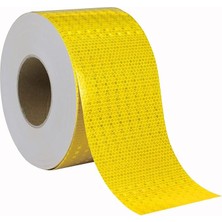 CetKing 5 Metre Reflektörlü Reflektif Fosforlu Şerit Bant Reflekte Ikaz Bandı 10 cm Sarı