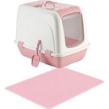 Kapalı Büyük Boy Kedi Tuvaleti Xxl 52X66X46CM Elekli Paspas Hediyeli