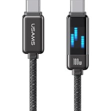 CetKing US-SJ744 Type-C To Type-C 100W Meteor Efekt Ekranlı 1.2m Hızlı Şarj ve Data Kablosu