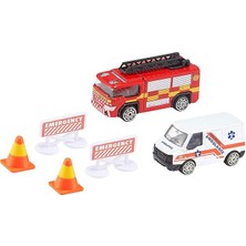 CetKing 7535-73612 Ambulance & Fire Truck Oyuncak, Çok Renkli