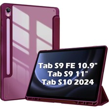 CetKing Galaxy Tab S9 Fe / S9 11INÇ ile Uyumlu Kılıf Grafiti Şeffaf Kalem Bölmeli X710 X716 X718 X510 X516 Mürdüm