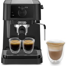 CetKing Stilosa Ec 230.BK – Geleneksel Espresso Süzgeç Makinesi, Manuel Süt Köpürtücülü Espresso Makinesi, Espresso Tozu, 1 L Su Tankı, Siyah
