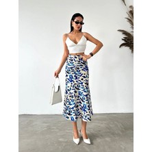 Studio Fashion 1988 Kadın Lüks Kalite Beli Lastikli Maxi Boy Uzun Pamuk Saten Etek