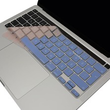 CetKing MacBook Klavye Koruyucu – Touchbar Pro M1,m2 13 Inç A2289 A2251 A2338 & 16 Inç A2141 Uyumlu • Türkçe Q + Uk Iso Enter • Silikon Toz & Sıvı Koruma Mavi Pembe