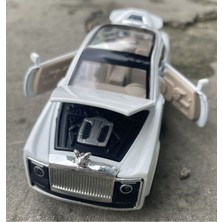 Scowetto Rolls Royce Sweptail 1:36 Ölçek Sesli ve Işıklı Metal Çek Bırak Oyuncak Araba - Beyaz