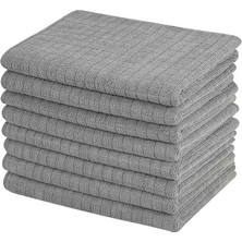 CetKing Home 3 Adet Mikrofiber Kareli Mutfak Bezi, 40X40 Cm, Leke ve Koku Tutmaz, 1100 Gsm, Deterjanla Kullanıma Uygun, Oto Yıkama ve Toz Alma Için Simli Bez X3 Adet