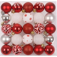 Okavango 50 Adet Lüx Set Ağacı Süslemeleri Topları Topu Parti Asılı Top Yılbaşı Süsleri 4 cm