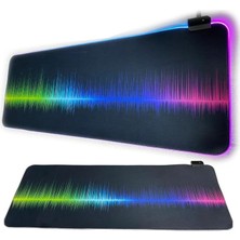 CetKing 80X30CM Büyük Boy Xxl Resimli Desenli Mousepad Rgb LED Işıklı Gaming Gamer Oyuncu Mouse Pad (Frekans)