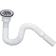 CetKing Lavabo Gider Hortumu/körüklü Lavabo Sifonu/eviye Gider Borusu (Paslanmaz Çelik Süzgeçli ve Vidalıdır)