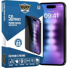 CetKing Labs iPhone 15 Pro Max ile Uyumlu 5d Privacy Hayalet Ekran Koruyucu