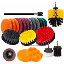 CetKing Mobile 22 Parça Koltuk, Duvar, Küvet Detaylı Temizlik Için Matkap Fırçaları,çok Amaçlı Temizlik Seti