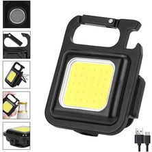 Eco Port Hs-37 LED Anahtarlıklı Cep Boy Cob LED Metal Kasa Mıknatıslı Şişe Açacağı Usb’li Şarj Edilebilir El Feneri