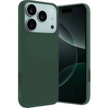 TE Dükkan Buğz Apple Iphone 17 Pro Nano Içi Kadife Silikon - Koyu Yeşil