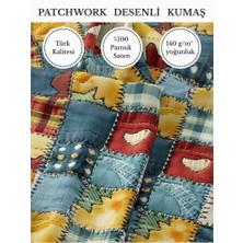 Fabricstown %100 Pamuk Saten Patchwork Kumaş – 155×100 cm – Dikiş ve Dıy Için