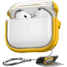 Caseonn Apple Airpods 4. Nesil / Anc Kılıf Renkli Kenar Kilitli Kapak Sarı