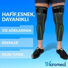 Wicromed Kompresyon Destekli, Kaymaz, Ağrı Azaltıcı Diz Koruyucu Sıcak Tutan Dizlik Lüx Örgü