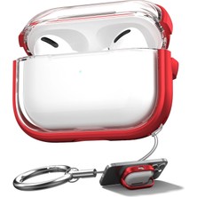 Caseonn Apple Airpods Pro/pro 2.nesil Kılıf Renkli Kenar Kilitli Kapak Kırmızı