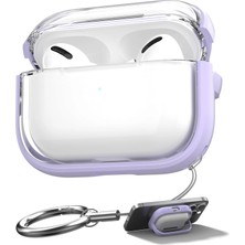 Caseonn Apple Airpods Pro/pro 2.nesil Kılıf Renkli Kenar Kilitli Kapak Lila