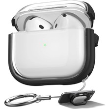 Caseonn Apple Airpods 3. Nesil Kılıf Renkli Kenar Kilitli Kapak Siyah
