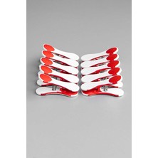 CetKing Home Yeni Nesil Silikon Çamaşır Mandalı, Iz Bırakmayan Süper Güçlü Paslanmaz Kırılmaz Mandal Seti 10'lu, Kırmızı