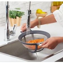 CetKing Plastik Süzgeç – Makarna, Pirinç, Sebze ve Meyve Süzme Kabı | Ayaklı ve Kulplu, Yükseltilmiş Tabanlı, 31X23CM, Dayanıklı ve Pratik (Asorti)