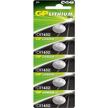 CetKing Batteries CR1632 1632 Boy Lityum Düğme Pil, 3 Volt, 5'li Kart
