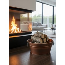 Vav Mühendislik Modern Dekoratif Bakır Görünümlü Odunluk Döküm Kuzine Şömine İçin