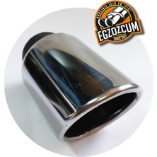 Egzozcum 100 Mm. Eğimli Kesim Yuvarlak Çıkış Paslanmaz Krom Sessiz Eksoz Ucu 1 Adet