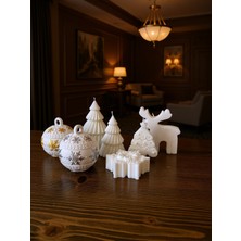 Nox Atelier Yılbaşı Mum & Biblo Seti 7 Parça – Geyik, Çam Ağacı, Kar Tanesi ve Dekoratif Top Mum Yeni Yıl Özel Dekor