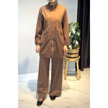 Ceremony Önden Fermuarlı Yarım Patlı Çelik Takım 6921 Camel