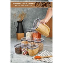 Poomy Saklama Kabı Set - 9'lu Set Sızdırmaz Kapaklı Oval Kristal Erzak Saklama Kabı 3X(900 ML-1300 ML-2100