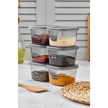 Poomy 6'lı Sızdırmaz Kapaklı 550 ml Saklama Kabı Seti -55 Adet Etiket Hediyeli