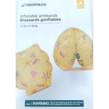 Decathlon Nabaiji Çocuk Yüzme Kolluğu - 11/30 kg - Açık Sarı - Deniz Kabuğu Desenli