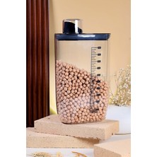 Poomy 2000 ml Ölçekli Hava Aldırmaz Vakumlu Erzak ve Bakliyat Saklama Kabı Siyah