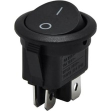 Demir Led Yuvarlak Işıksız On-Off Anahtar 4 Pinli Yuvarlak Işıksız Kalıcılı Switch (5 Adet)