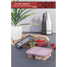 Poomy Bölmeli 2 Adet Saklama Kabı Seti 850 ml